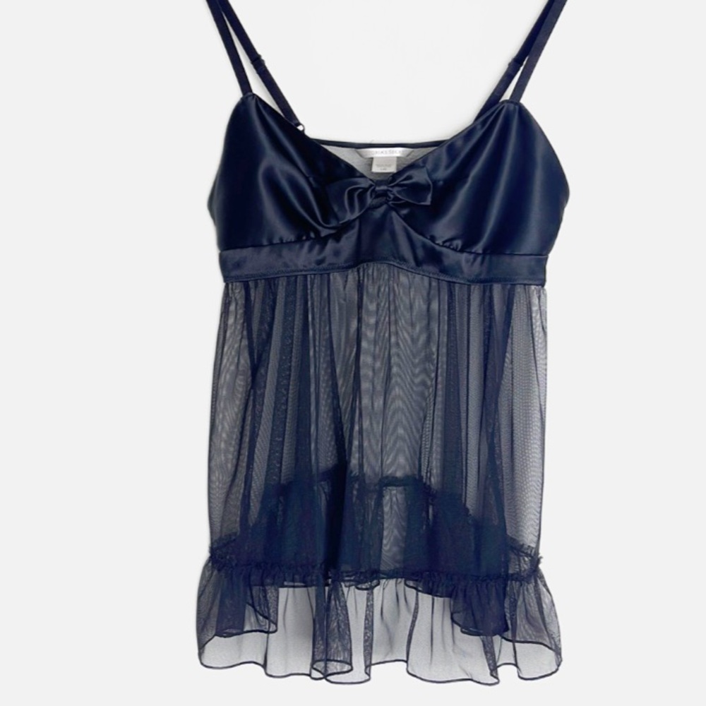 Victoria’s Secret satin and sheer baby doll top / nightie L